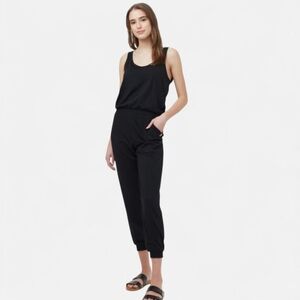 TENTREE | Organic Cotton Blend Knit Tank Jumpsuit Meteorite Black Size L